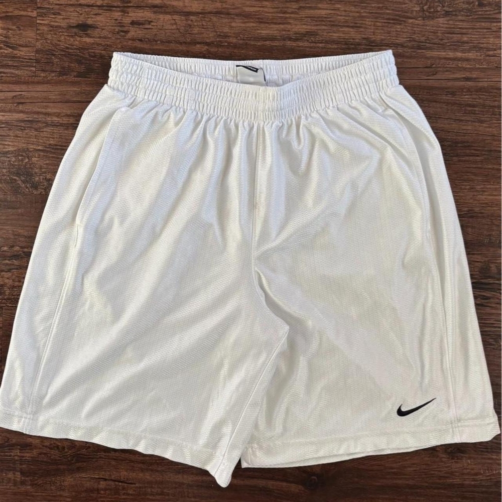 Nike Men's White Dri-FIT Athletic Shorts